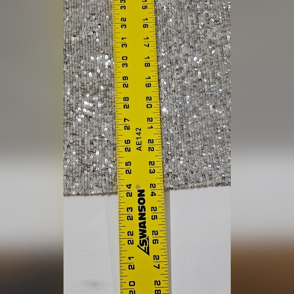 Nwt Maurices Eyeshadow White Silver Sequins Spaghetti Straps Party Dress XS B10 - Picture 5 of 7